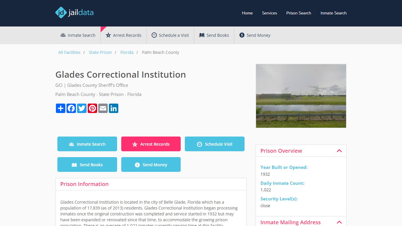 Glades Correctional Institution Inmate Search and Prisoner Info - Belle ...